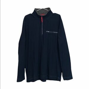 𝅺holt Renfrew Navy Blue Cozy Sweater 3/4 zip